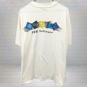 Vintage IBM Software T-Shirt 90s Tech Promo Graphic Tee Rare Y2K Computer Nerd Shirt Programmer Internet Core XL Unisex