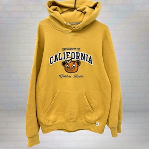 Vintage UC Berkeley Hoodie Golden Bears | University of California Cal Mascot Sweatshirt | Y2K College Champion Pullover Size Medium