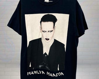 Retro Marilyn Manson T-shirt, Concert Tee, Gothic Rock Graphic