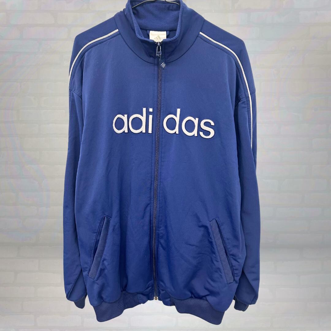 トップス archive adidas track jacket y2k navy Vintage Adidas Track Jacket Navy Blue Zip up Y2K Streetwear