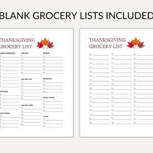 Thanksgiving Grocery List Printable, Friendsgiving Grocery List ...