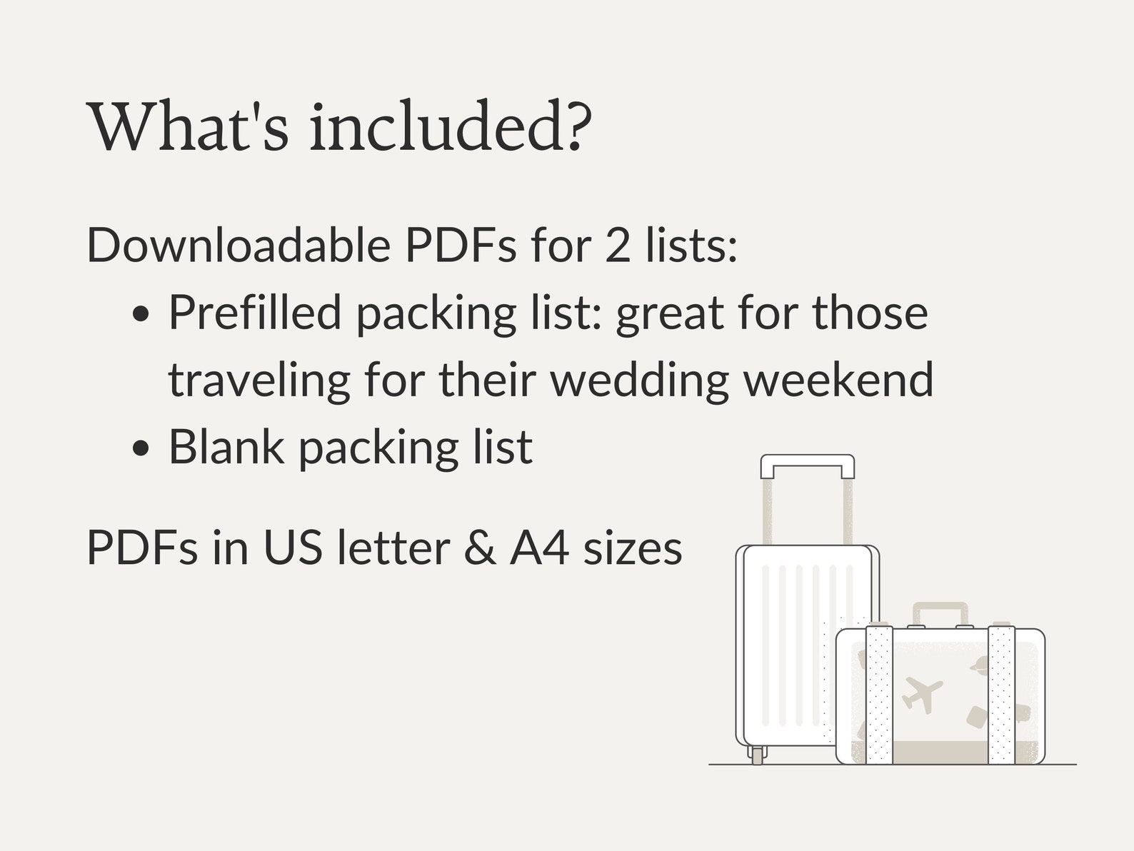 Wedding Weekend Packing List Printable, Wedding Packing List, Bride Packing List, Blank Wedding
