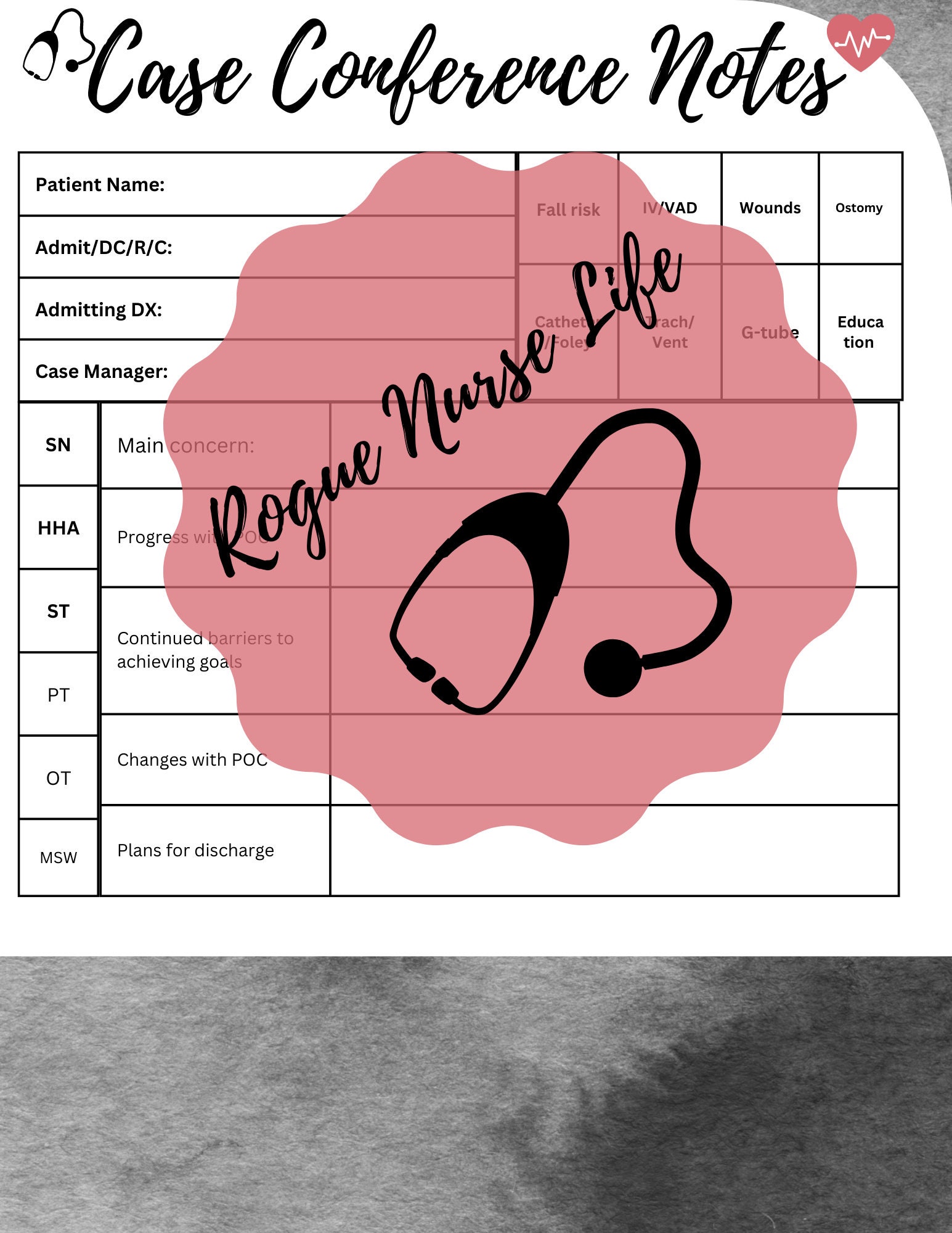 ケースカンファレンスノート PDF 訪問看護| OT| PT - Etsy 日本