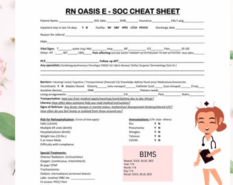 Home health cheat sheet bundle with OASIS E SOC for Home Health nurses and clinicians