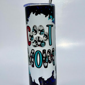 Cat Mom 20 oz Skinny Tumbler w/ Straw & Cleaning Brush