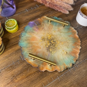 Customizable Resin Tray, Custom Bathroom Tray,  Decorative Epoxy Resin Platter, Serving Tray, Personalized Gift, Custom Geode Resin Tray