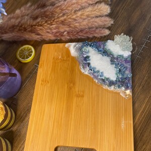 Periwinkle Charcuterie Board, Glam Serving Board, Resin Cutting Board, Decorative Cutting Board, Cheese Tray, Gift for Her, Geode Resin Tray
