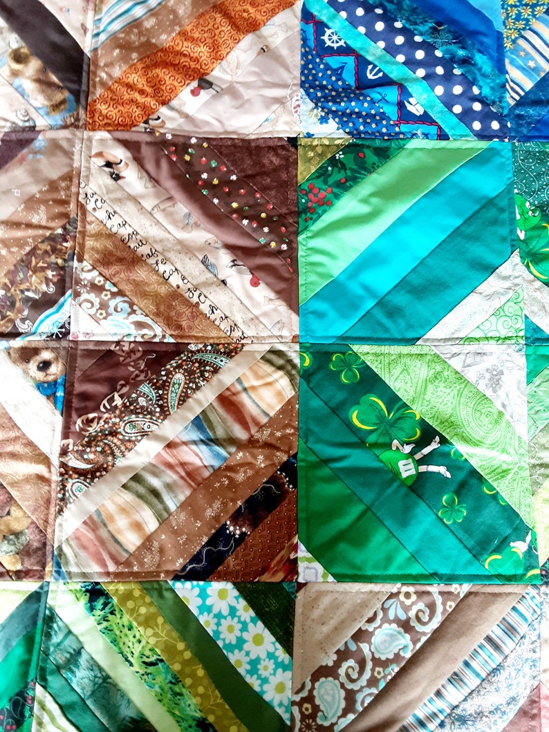 Handmade Scrappy Quilt Which Measures Approximately 75 by 60 Inches and ...