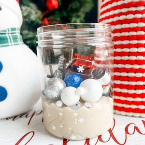 Build Your Own Snowman Play dough Sensory Jars