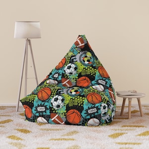 Kinder Sitzsack Stuhlabdeckung Sport Baseball Fußball Basketball