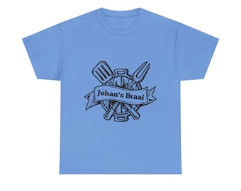 Personalised South African Braai Shirt,  Afrikaans / Braai Unisex Heavy Cotton Tee