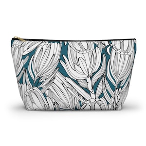 Protea d'Afrique du Sud, trousse de maquillage, trousse pour accessoires, fond en T