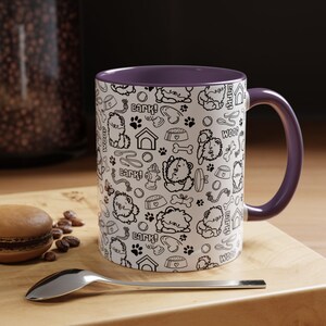Tazza da caffè a tema cane Pomerania, regalo per amanti degli animali, accessori per proprietari di animali domestici, tazza in ceramica con stampa di cane, decorazione divertente per casa o ufficio