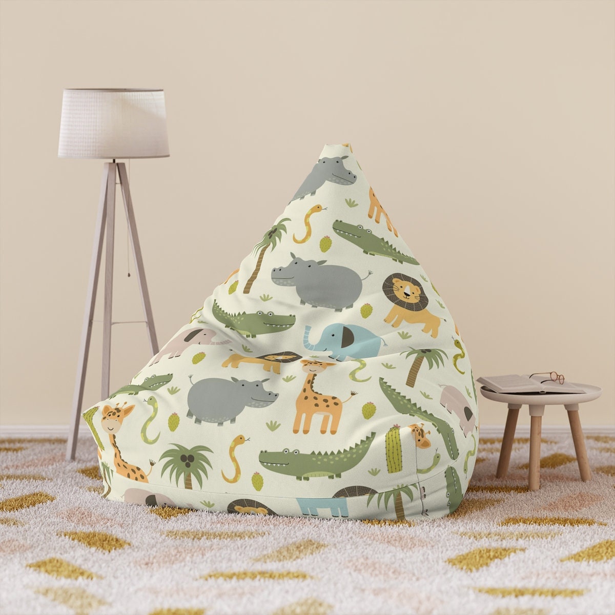 Kids Bean Bag Chair With Dogs, Dog Lover Gift, Supernatural Linen Beanbag  Cover, Toddler Floor Chair, With Cotton Insert, No Filler 