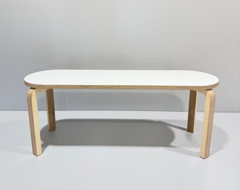 Scandinavian plywood Bench, oval bench contemporary table | CUSTOMISABLE