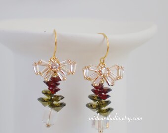 Boucle d'oreille créative faite main, boucle d'oreille pendante sapin de Noël, boucle d'oreille de Noël, cadeau pour elle Boucles d'oreilles pendantes en argent sterling 925 de style coréen