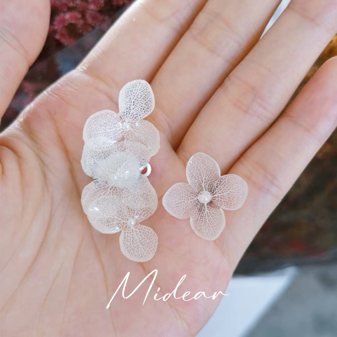 Handmade Flower Earring Hydrangea Earrings Real Flower Etsy
