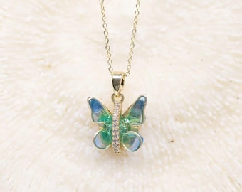 Collier papillon créatif fait main, collier aile, collier de perles, cadeau pour elle, style coréen, collier époxy
