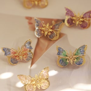 Handmade Creative  butterfly brooch pins multi-Color butterfly lapel pin gift for her Korean style Women  Insect Pin Safety Pin