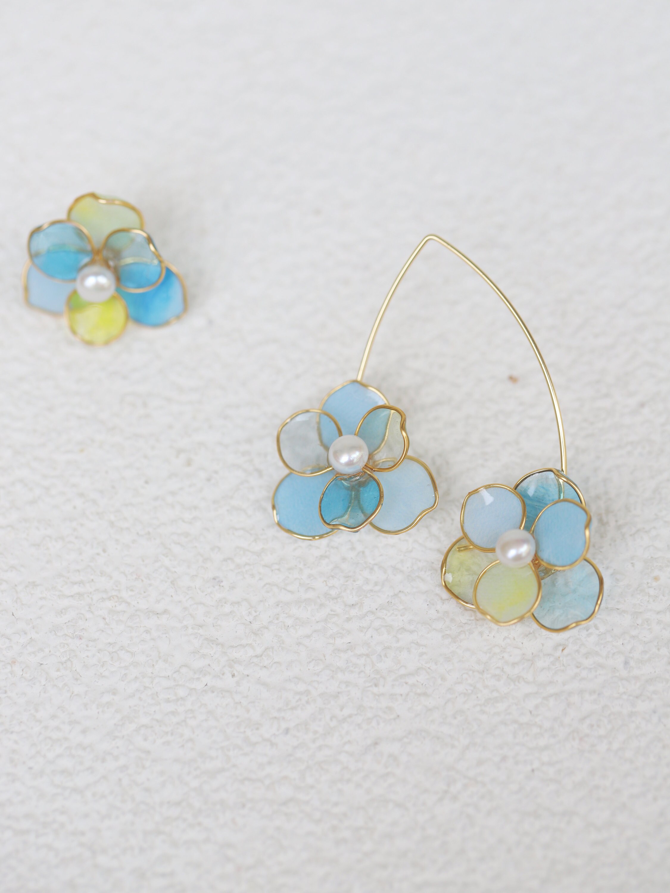 Handmade Creative Earring Multi-color Flower Earrings Pearl - Etsy
