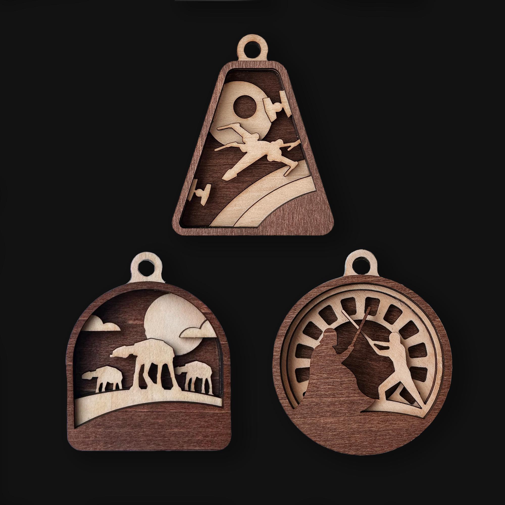 Star Wars Trilogy Set of 3 Christmas Ornaments