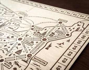 Ticket to Ride USA Game Board, Laser Cut File (Digital Download)