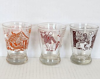 Vintage Song Lyric Shot Glass Set, Quirky Barware