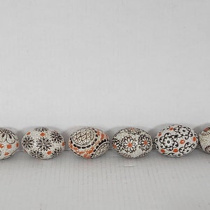 Set of 6 Pysanky Inspired Floral Marble Easter Eggs