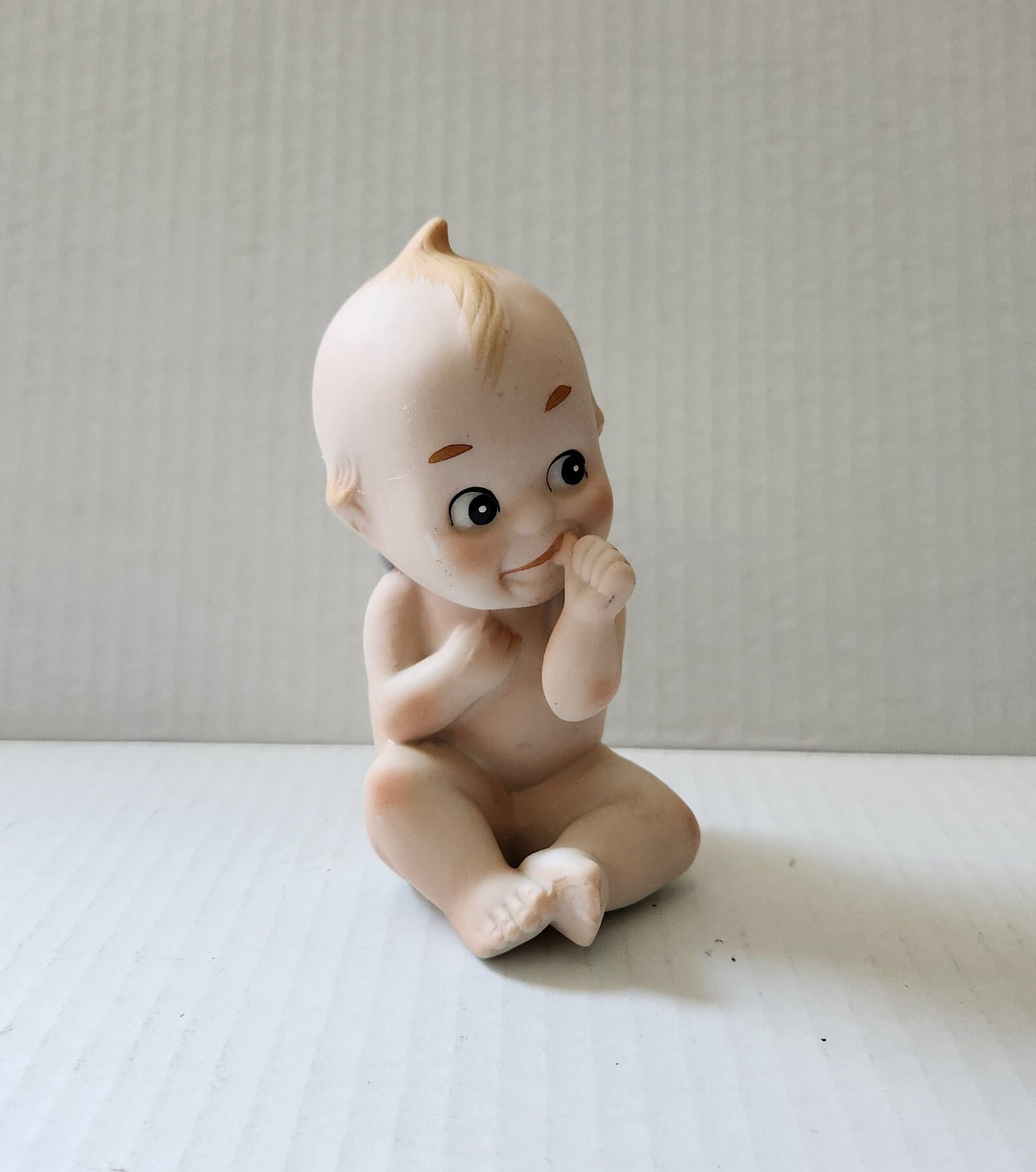 Vintage Lefton Kewpie Doll Porcelain Figurine Kitschy Thumbsucker Cupie