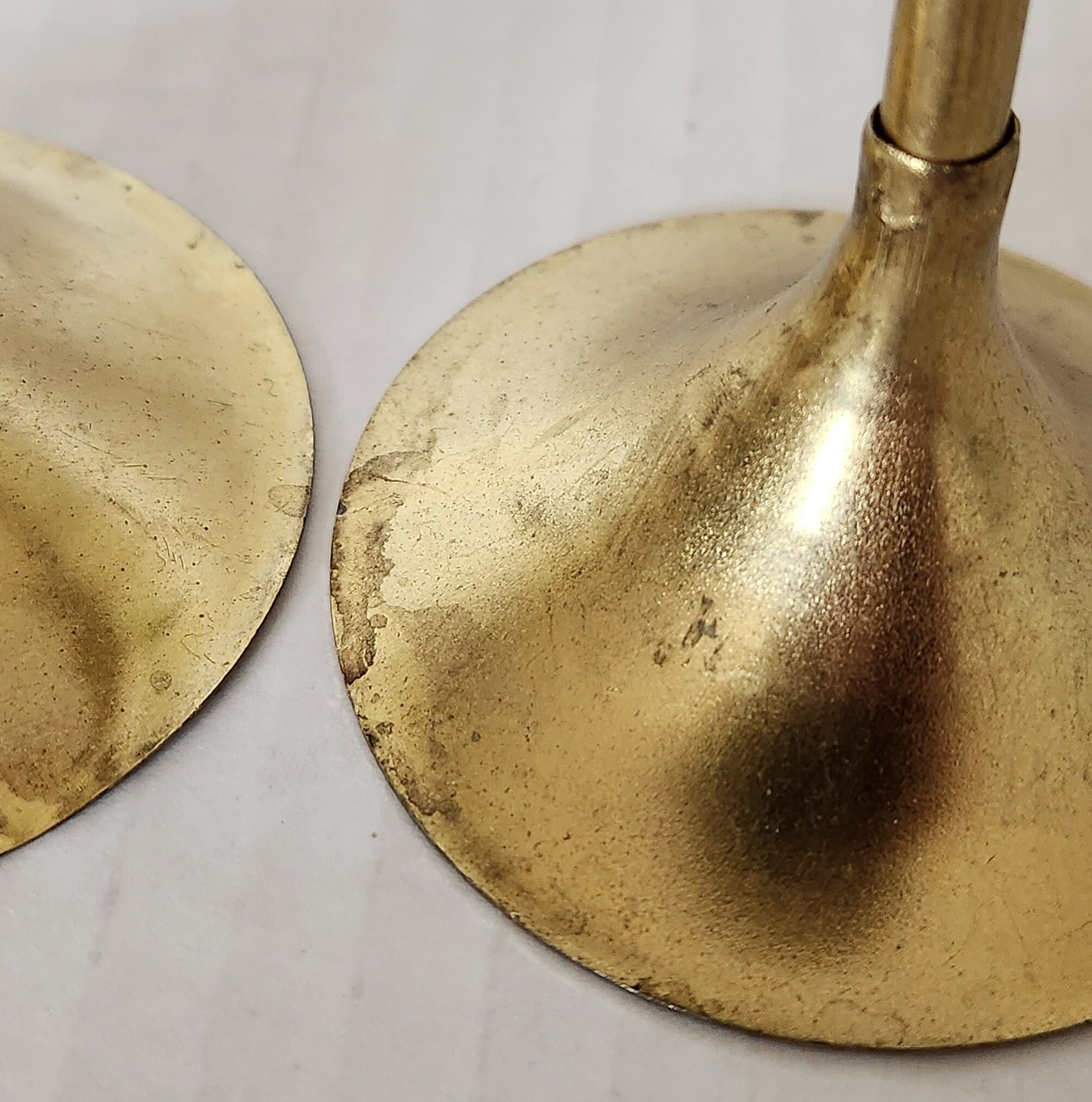 Vintage Brass Trumpet Candle Holders Etsy