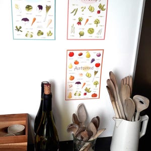 Cartes de fruits et légumes de saison