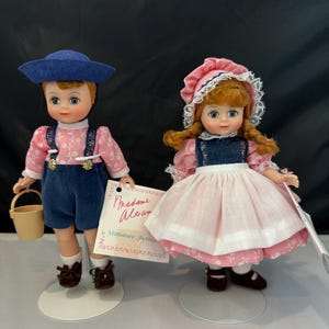 1987 Madame Alexander Jack and Jill 8&quot; dolls are in mint condition in original boxes with wrist tags