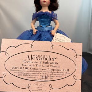 Madame Alexander The Sky’s The Limit Cissette Doll Rare Limited edition COA 130/140