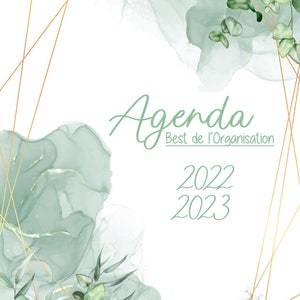 Agenda 2022 2023 Printable and Digital, Monthly planner, Nature and floral theme