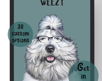 Retrato personalizado de cachorro: Arte personalizada para seu animal de estimação (Download digital)