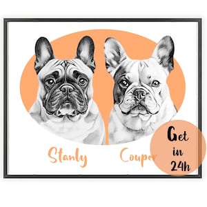 Custom pet sketch from photo Two dog portrait Custom pet drawing Cartoon pet portrait Pet memorial gift Dog sympathy gift Pet parent gift