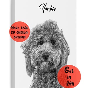 Schizzo personalizzato di un cane da una foto Ritratto personalizzato di un animale domestico DOWNLOAD DIGITALE per stampare Regalo commemorativo per animali domestici Regalo per amanti degli animali Schizzo di un animale domestico in bianco e nero