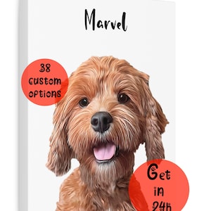 Boceto de perro personalizado a partir de una foto Dibujo de mascota personalizado Retrato de mascota de dibujos animados DESCARGA DIGITAL para imprimir Regalo conmemorativo para mascotas