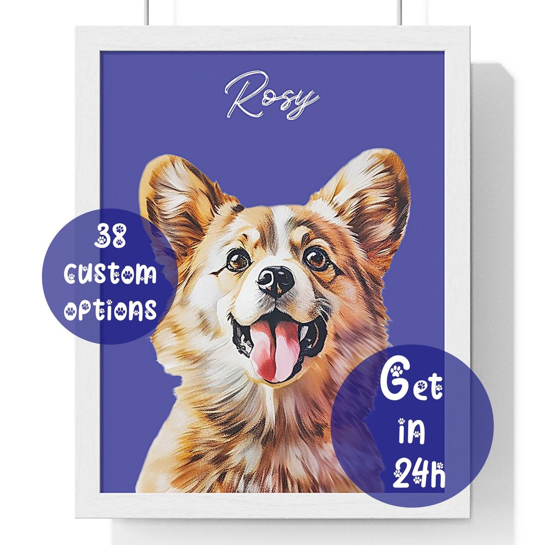 Custom Pet Portrait Art: Personalized Dog Painting (digital Download ...