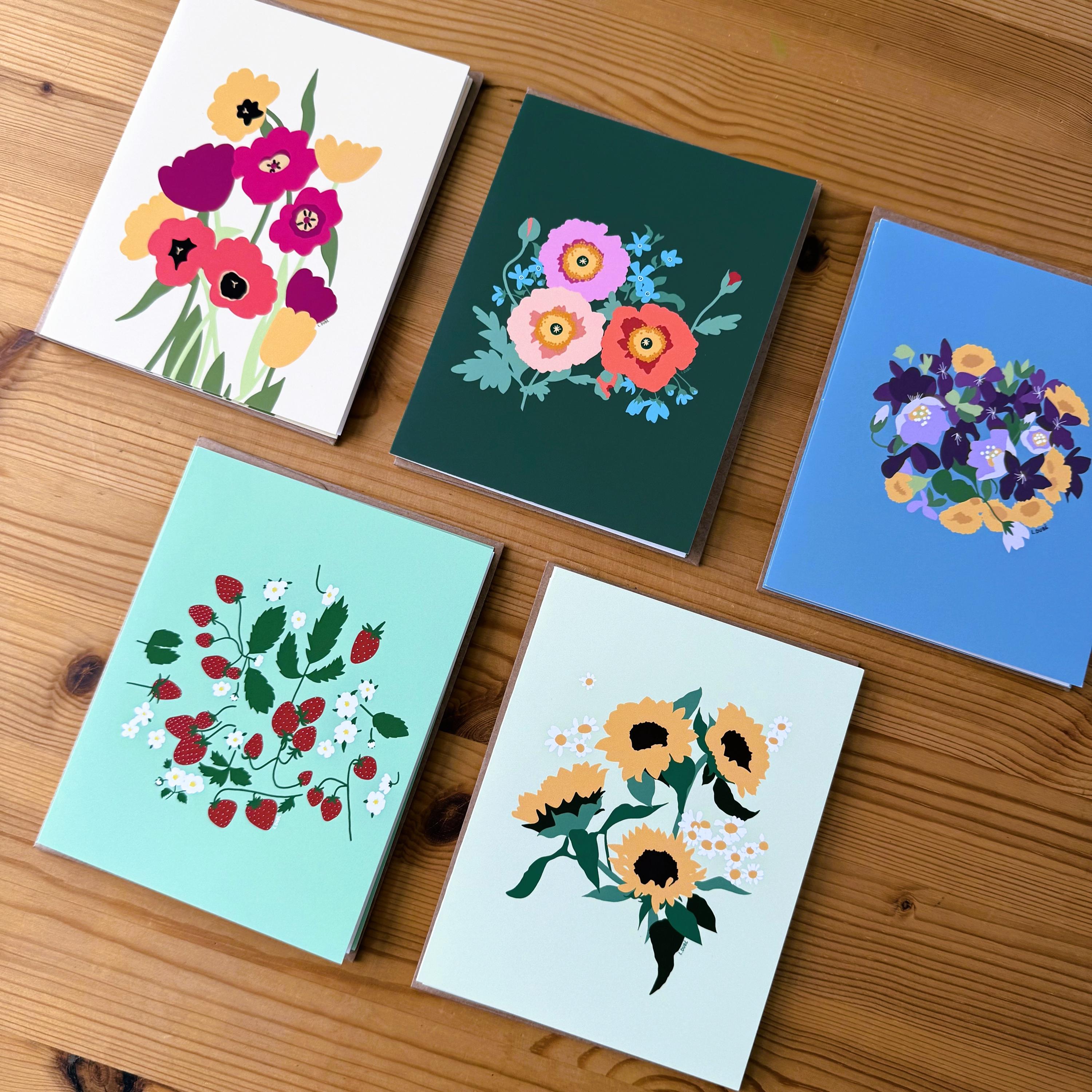 Flower Assorted Card Set | Floral Boxed Stationery Set | Botanical ...