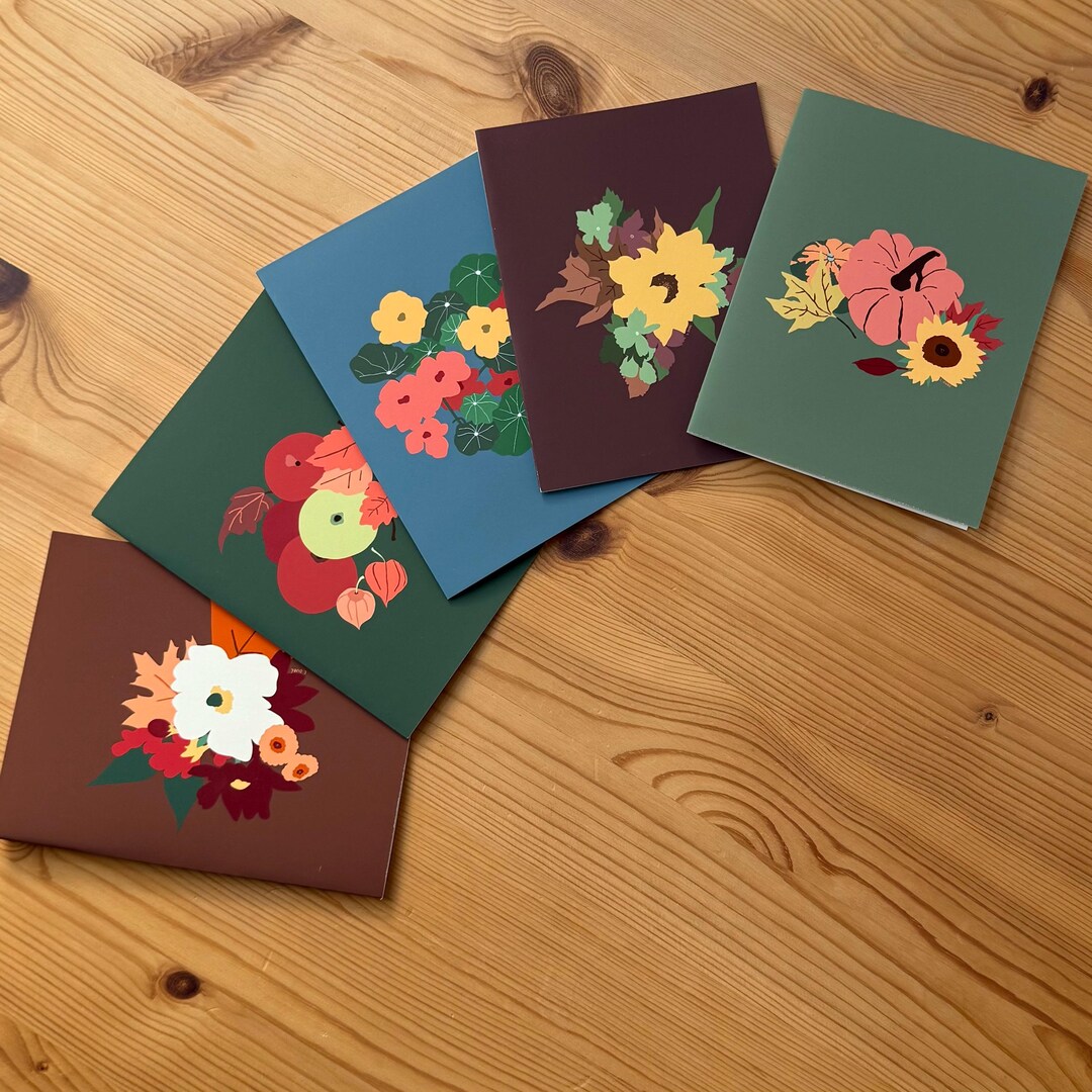 Fall Assorted Card Set | Autumn Note Cards | Nature Card Pack | Harvest ...