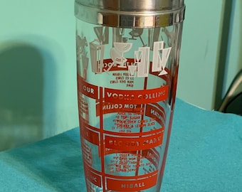 Vintage - Glass cocktail shaker with an aluminum top.