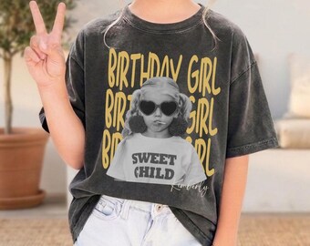 Custom Photo Birthday Girl Shirt: Toddler Birthday Tee, Personalized Photo Kid Party Apparel, Funny Photo Toddler