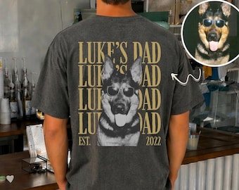 Custom Dog Dad Shirt with Pet Name: Personalized Dog Photo Tee, Father's Day Pet Lover Keepsake Gift