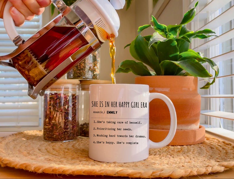 Happy Girl Era Coffee Mug, Personalized Name Definition Mug, Mug for