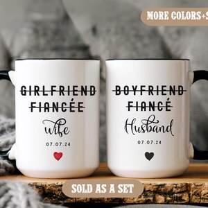 Fiance and Fiancee Couple Mug, Engagement Gift for Couple, Future Mr and Mrs Mug, Bride and Groom Mug, Couples Coffee Mug Set, Wedding Gift