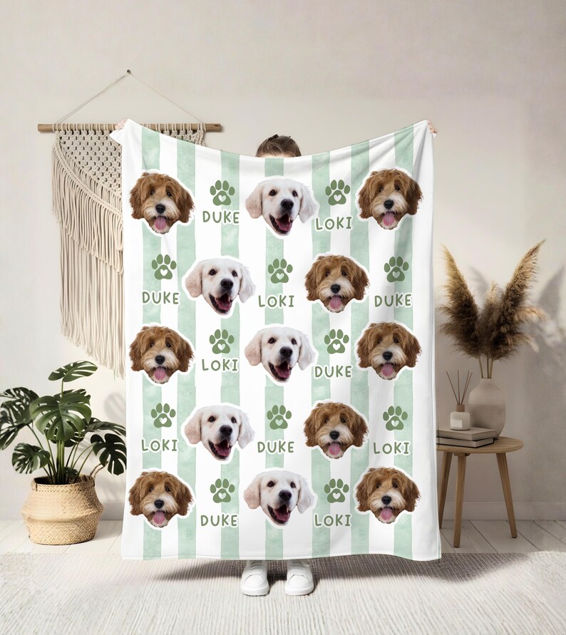 Custom Pet Photo Blanket With Name: Personalized Dog Face Blanket for ...