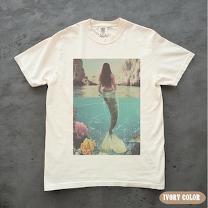 Vintage Mermaid Shirt, Whimsical Mermaidcore Clothing, Mystical Art Nouveau Ocean Illustration, Trendy Mermaid Gift, Fairycore Mermaids Tee