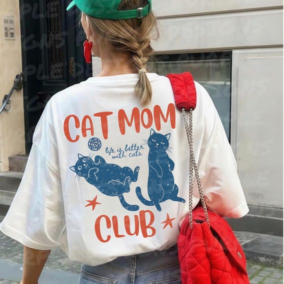 Comfort Colors Cat Mom Club Shirt: Retro Cat Mama Tee, Funny Pet Owner Graphic, Unique Mother’s Day Gift for Cat Lovers