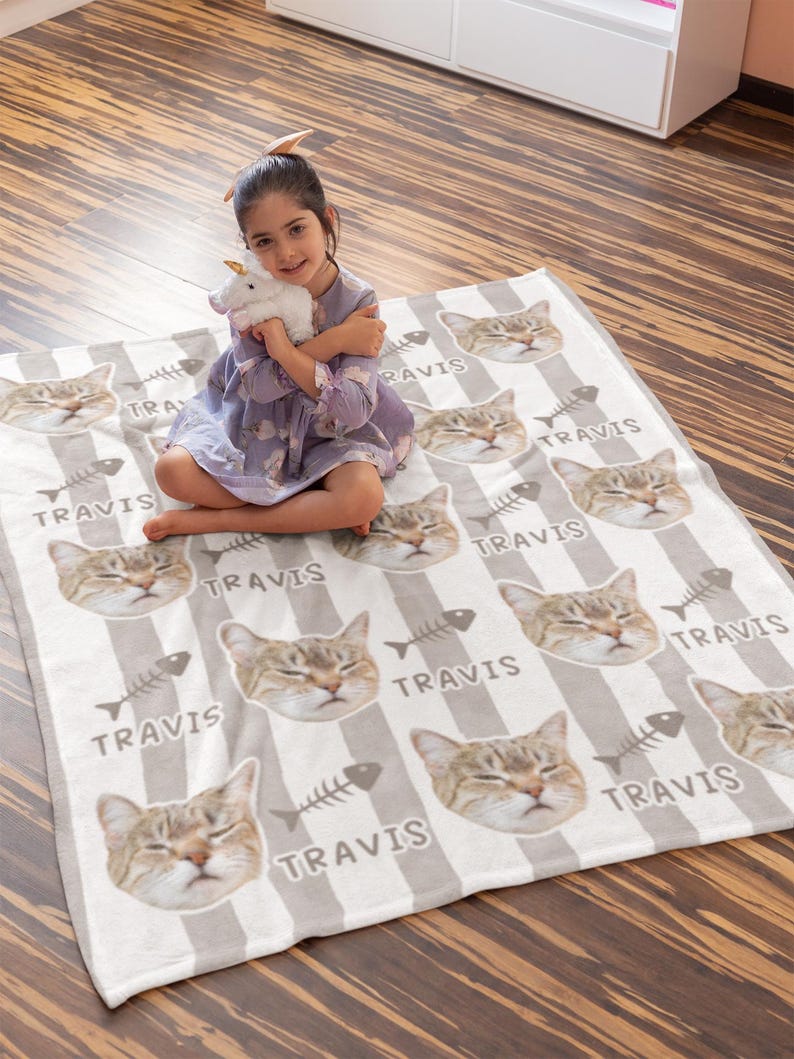 Custom Pet Photo Blanket With Name: Personalized Dog Face Blanket for ...